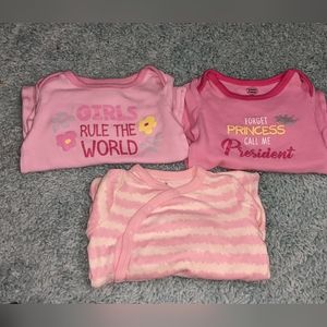 3 0-6 month pink sleep sacks